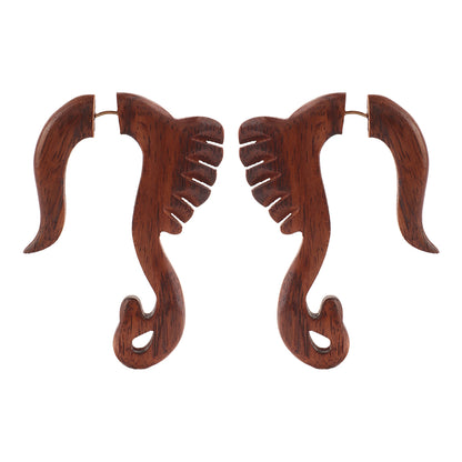 Noira- Wooden Dangler Earrings