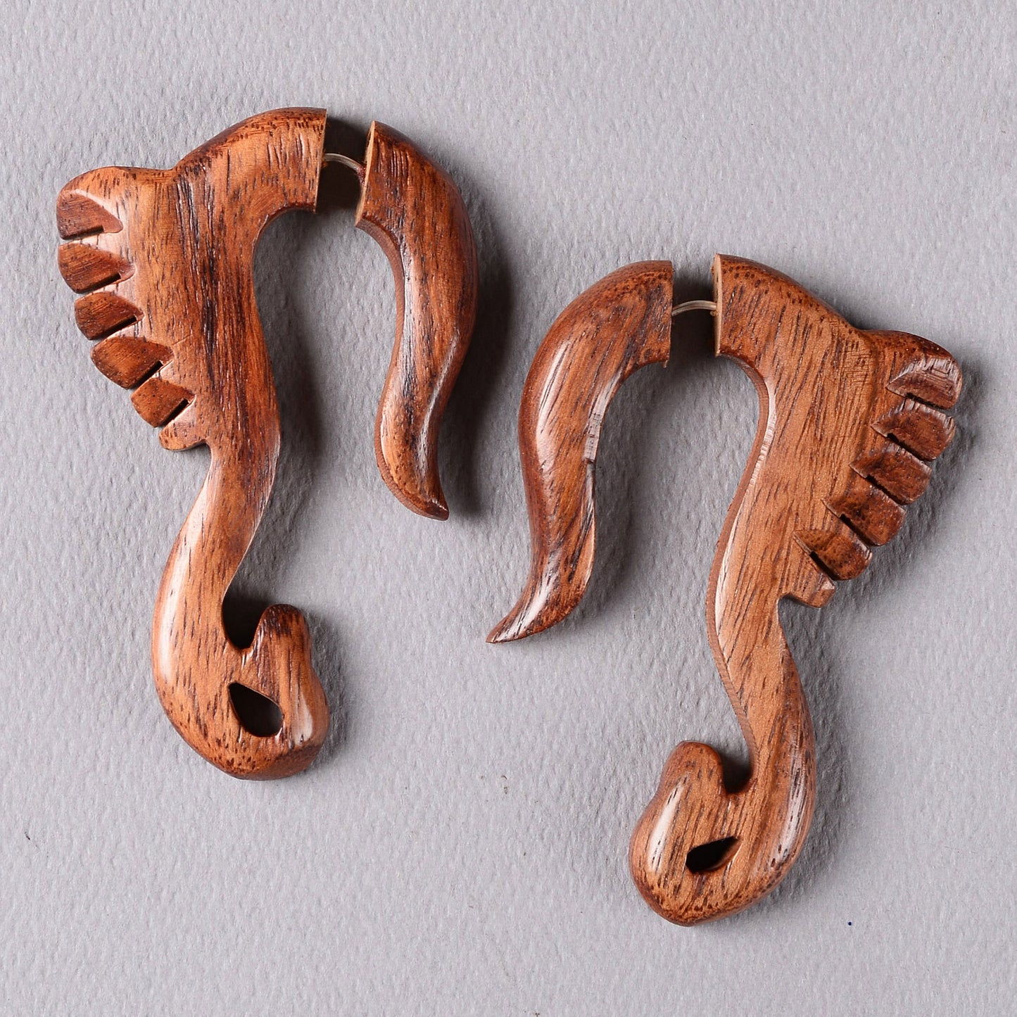 Noira- Wooden Dangler Earrings