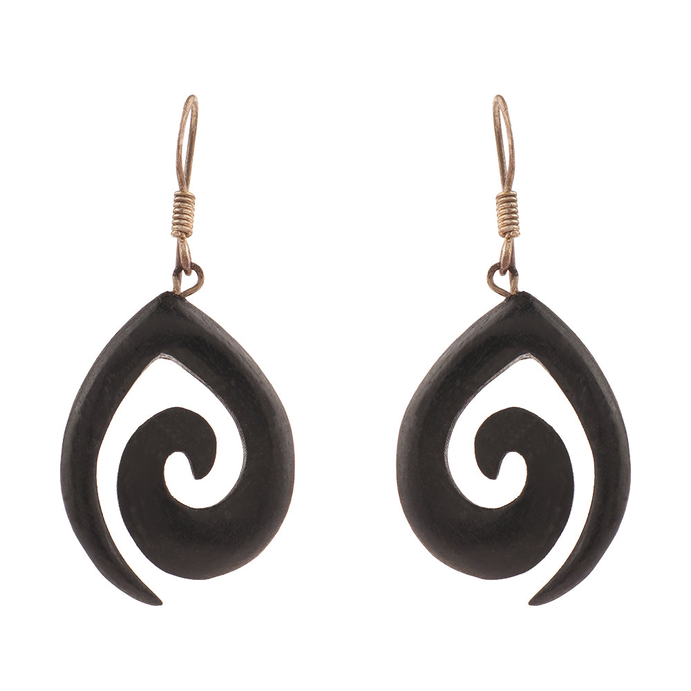 Epha- Wooden Dangler Earrings
