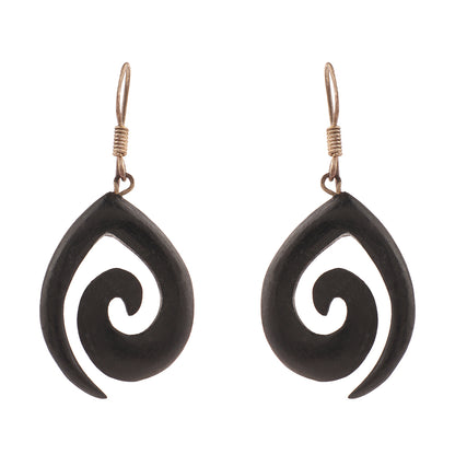 Epha- Wooden Dangler Earrings