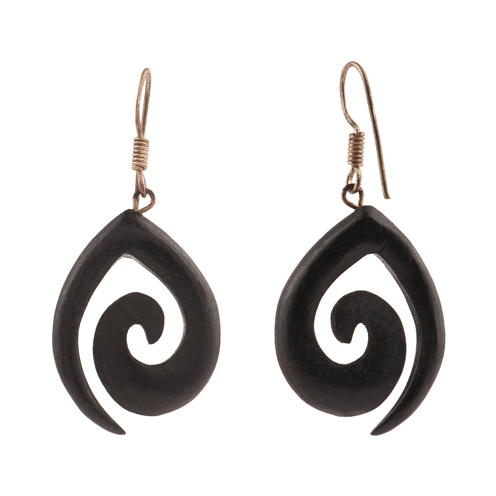 Epha- Wooden Dangler Earrings
