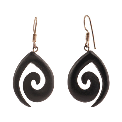 Epha- Wooden Dangler Earrings