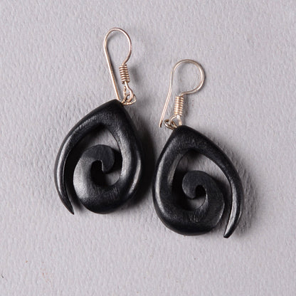 Epha- Wooden Dangler Earrings