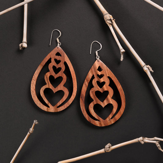 Rawen- Wooden Dangler Earrings
