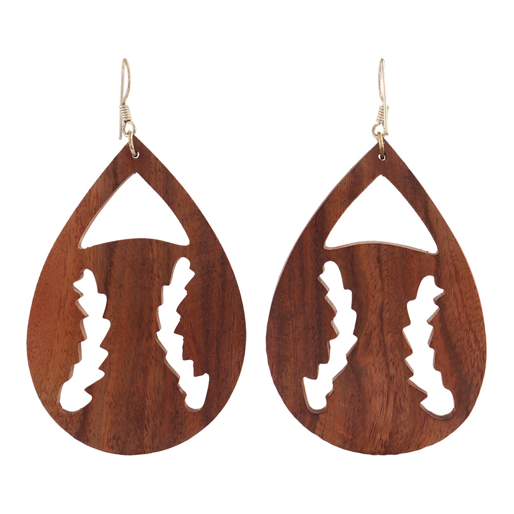 Elura- Wooden Dangler Earrings