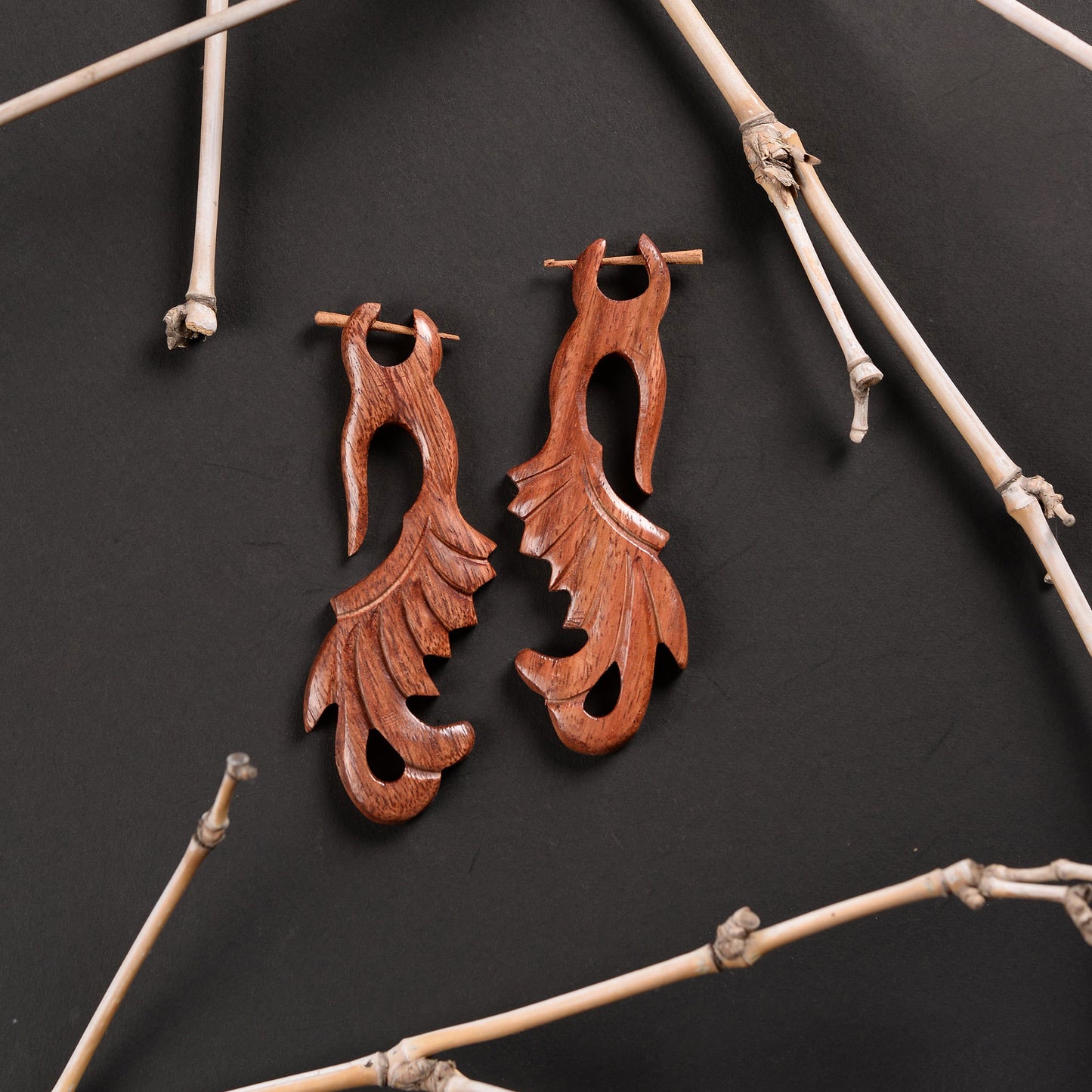 Zuno- Wooden Dangler Earrings