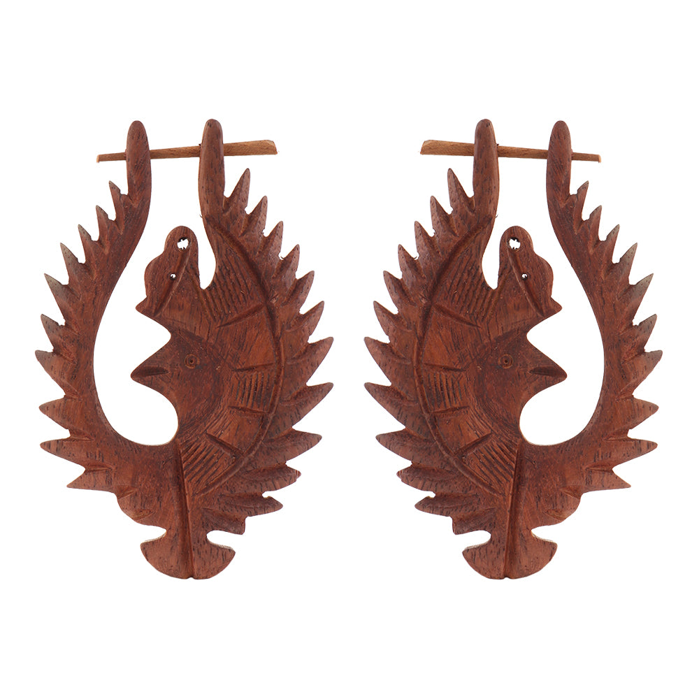 Lunar- Wooden Dangler Earrings