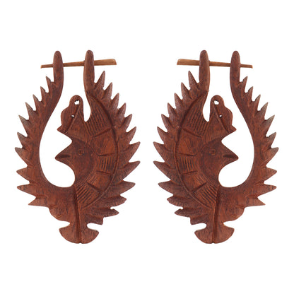 Lunar- Wooden Dangler Earrings