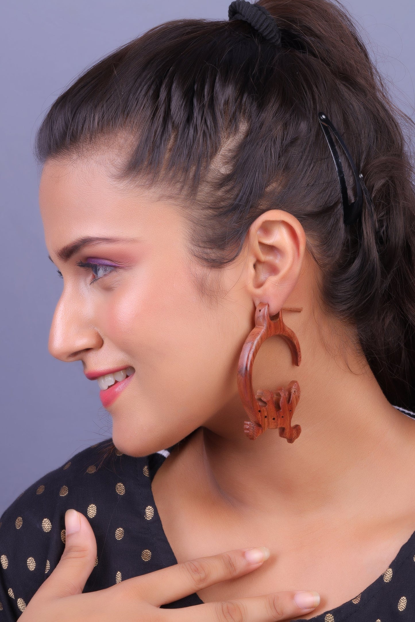 Orren- Wooden Dangler Earrings