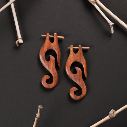Mynra- Wooden Dangler Earrings
