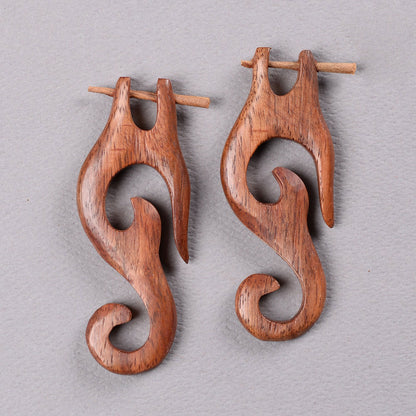 Mynra- Wooden Dangler Earrings