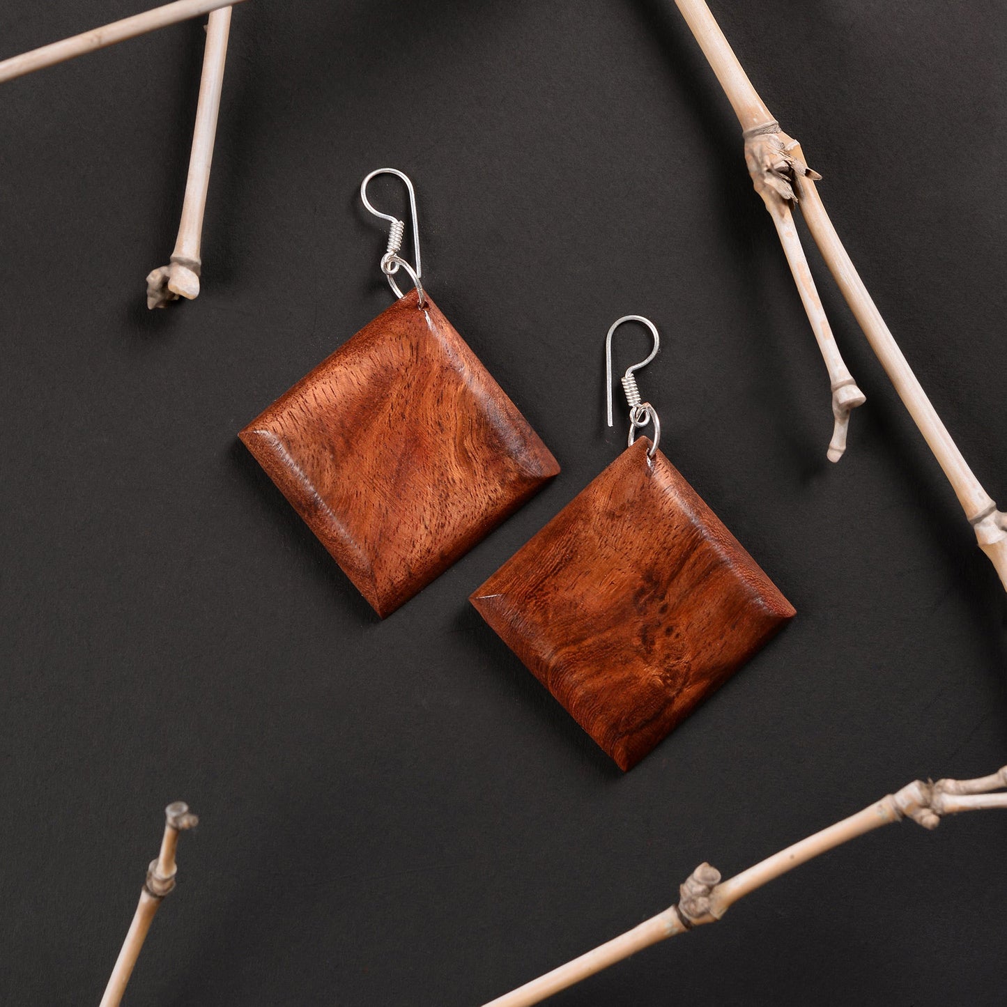 Noroa- Wooden Dangler Earrings
