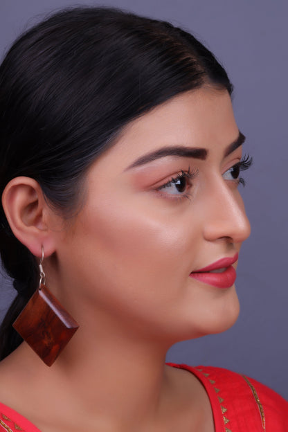 Noroa- Wooden Dangler Earrings