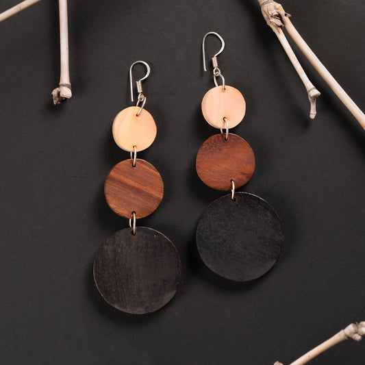 Odena- Wooden Dangler Earrings