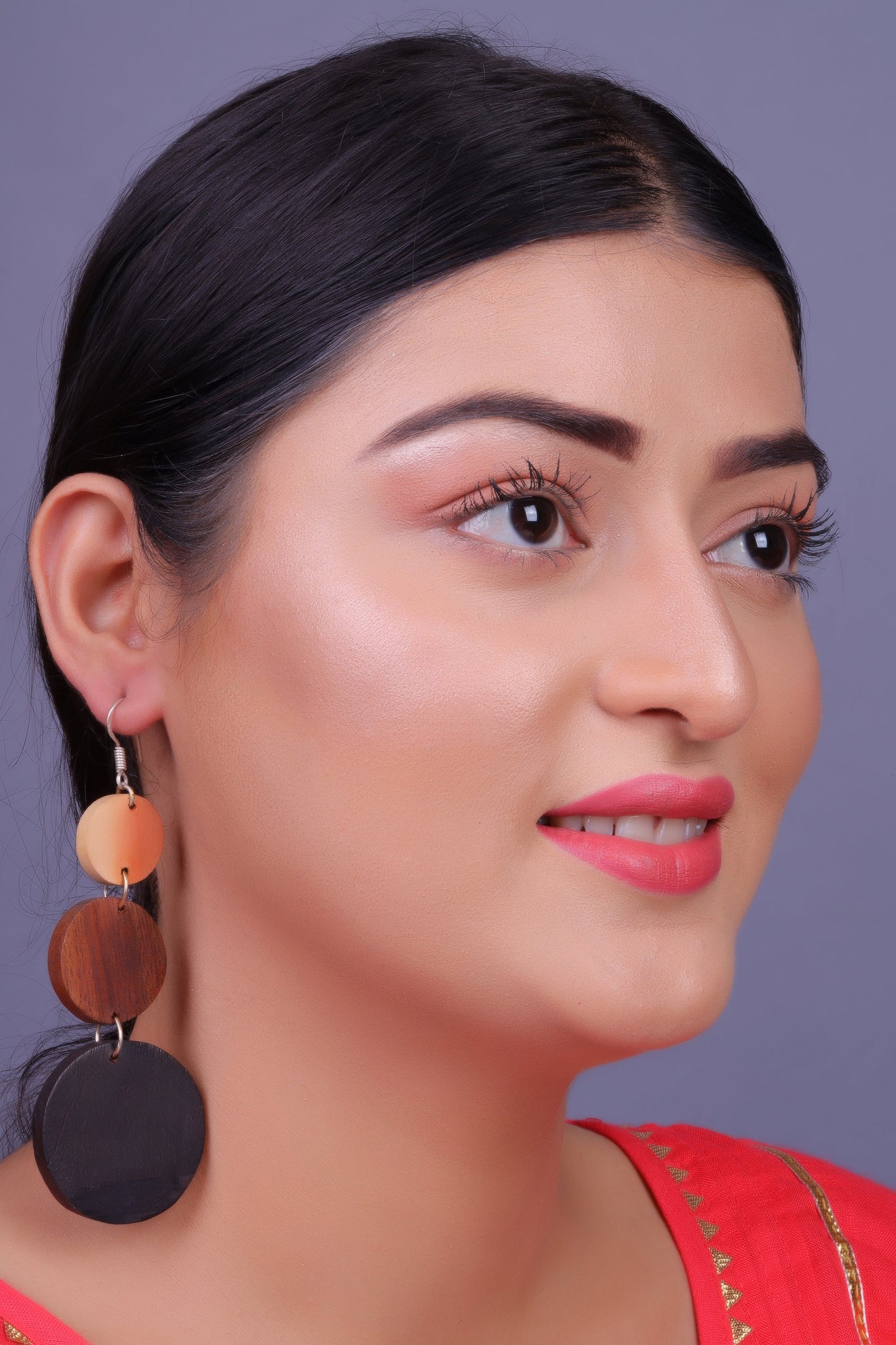 Odena- Wooden Dangler Earrings