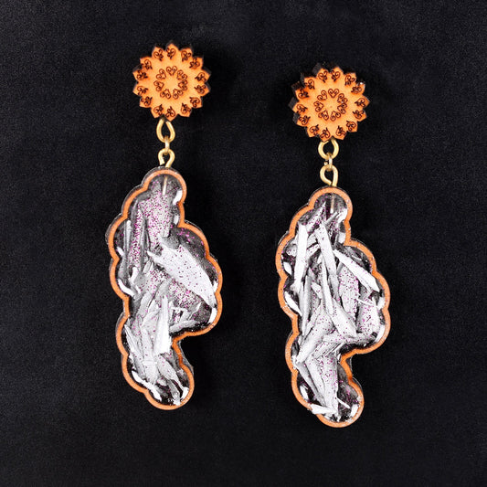 Ruvo- Designer Wooden Dangler Earrings