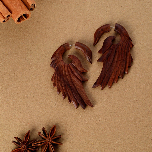 Nuev- Wooden Dangler Earrings