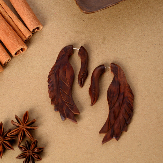 Hue- Wooden Dangler Earrings