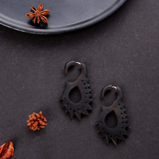 Rue- Wooden Dangler Earrings