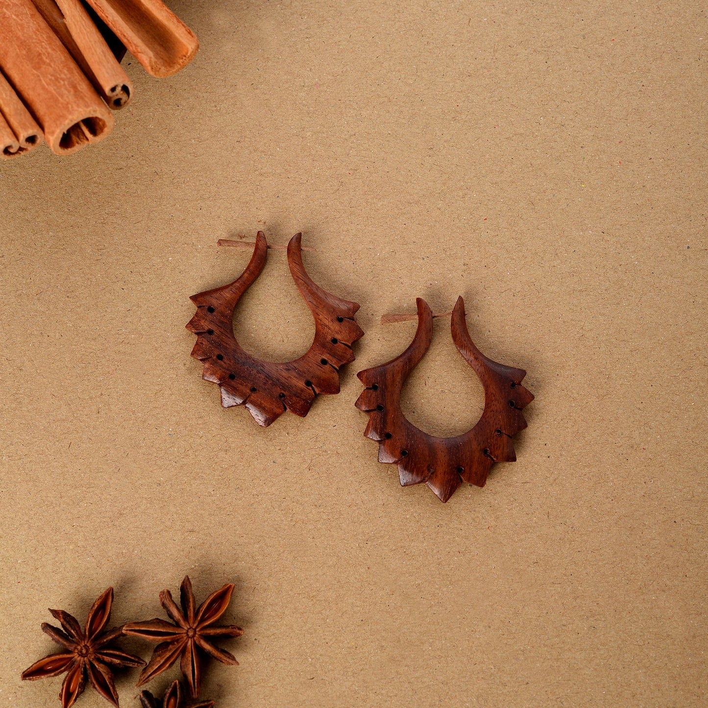 Ruva- Wooden Loop Earrings