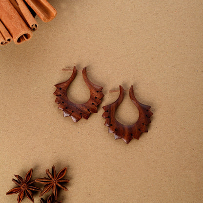 Ruva- Wooden Loop Earrings