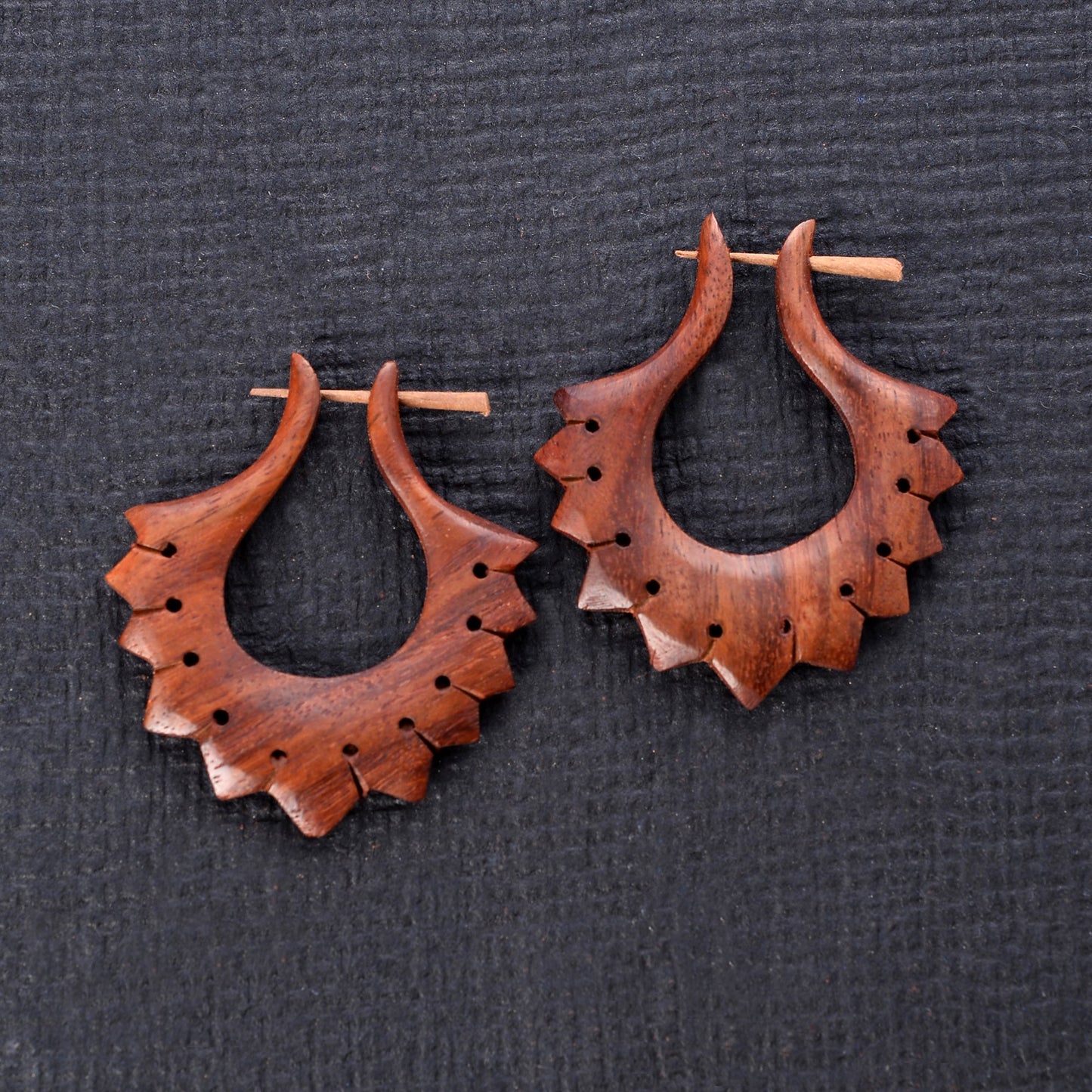 Ruva- Wooden Loop Earrings