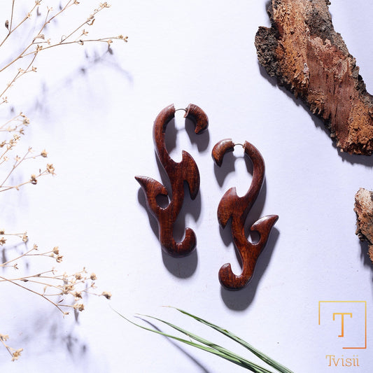 Leen- Wooden Dangler Earrings