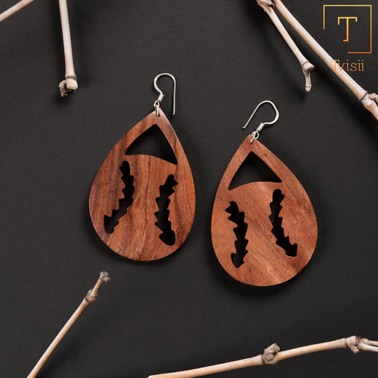 Elura- Wooden Dangler Earrings