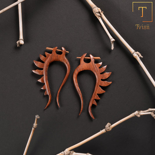 Naavi- Wooden Loop Earrings