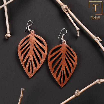 Oshna- Wooden Dangler Earrings