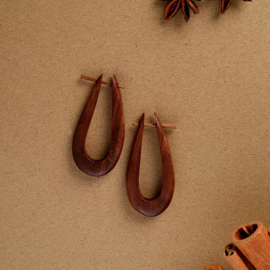 Zura- Wooden Loop Earrings