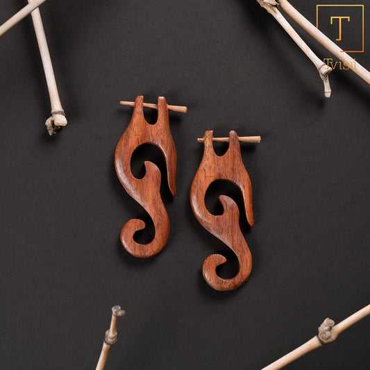 Mynra- Wooden Dangler Earrings