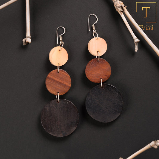 Odena- Wooden Dangler Earrings
