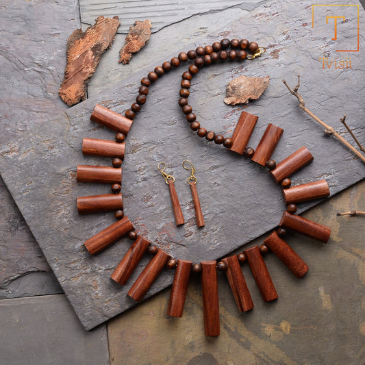 Teyno- Wooden Necklace set